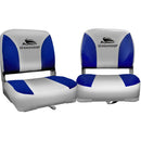 2X Folding Boat Seats Seat Marine Seating Set All Weather Swivels B&G