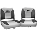 2X Folding Boat Seats Seat Marine Seating Set All Weather Swivel