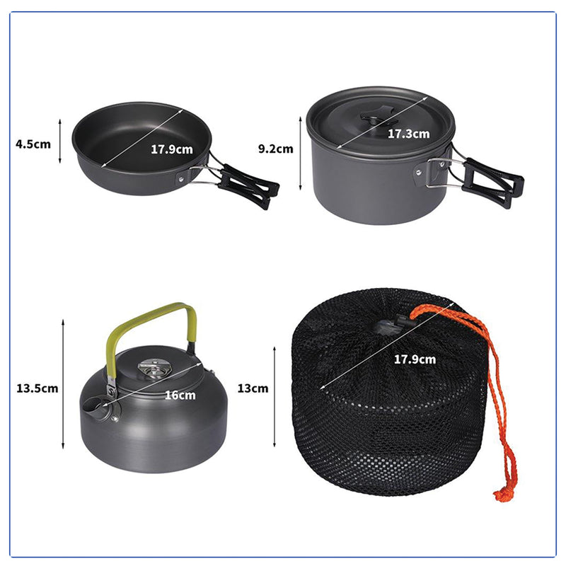 10 PIECE CAMPING COOKWARE SET