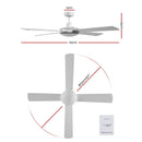 Devanti 1300mm Ceiling Fan Wall Control - White