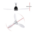 Devanti 122cm 48'' Ceiling Fan DC Motor with Light with Remote - White