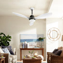Devanti 122cm 48'' Ceiling Fan DC Motor with Light with Remote - White