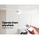 Devanti 52'' Ceiling Fan DC Motor w/Light Remote Control - White