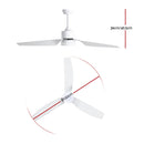 Devanti 52'' Ceiling Fan DC Motor w/Light Remote Control - White