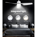 Devanti 52'' Ceiling Fan DC Motor w/Light Remote Control - White