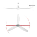 Devanti 64'' Ceiling Fan DC Motor with Light and Remote - White