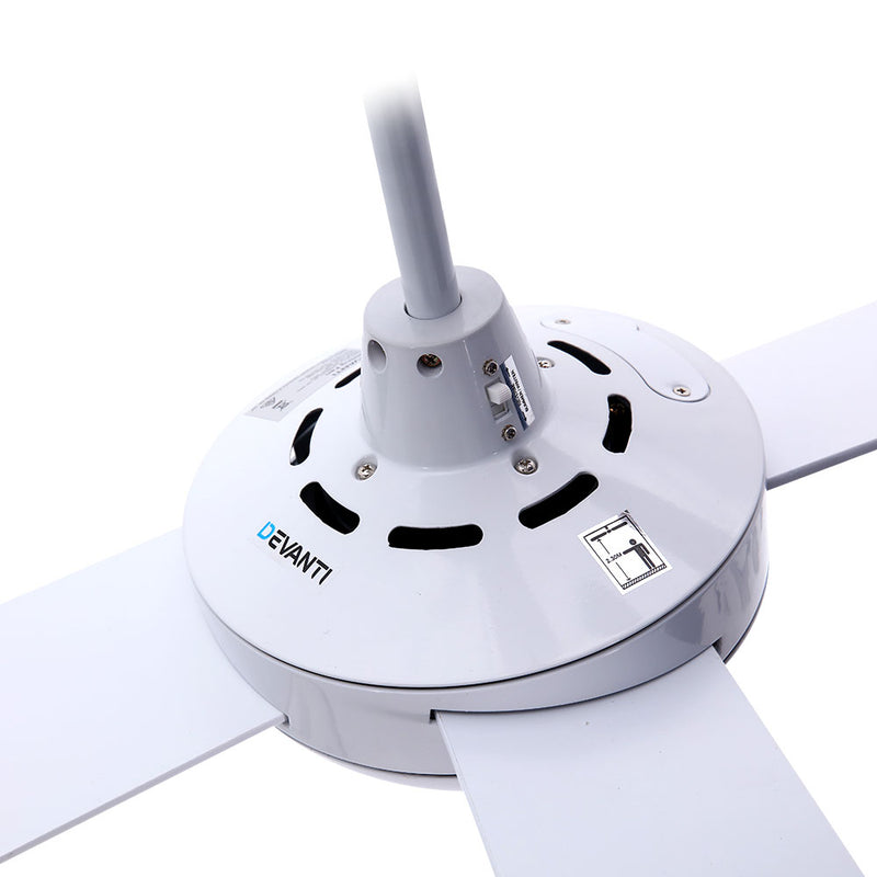 Devanti 1300mm 52'' Ceiling Fan w/Light Remote Control - White