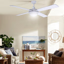 Devanti 1300mm 52'' Ceiling Fan w/Light Remote Control - White