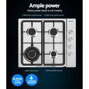 Gas Cooktop 60cm Kitchen Stove 4 Burner Cook Top NG LPG Stainless Steel