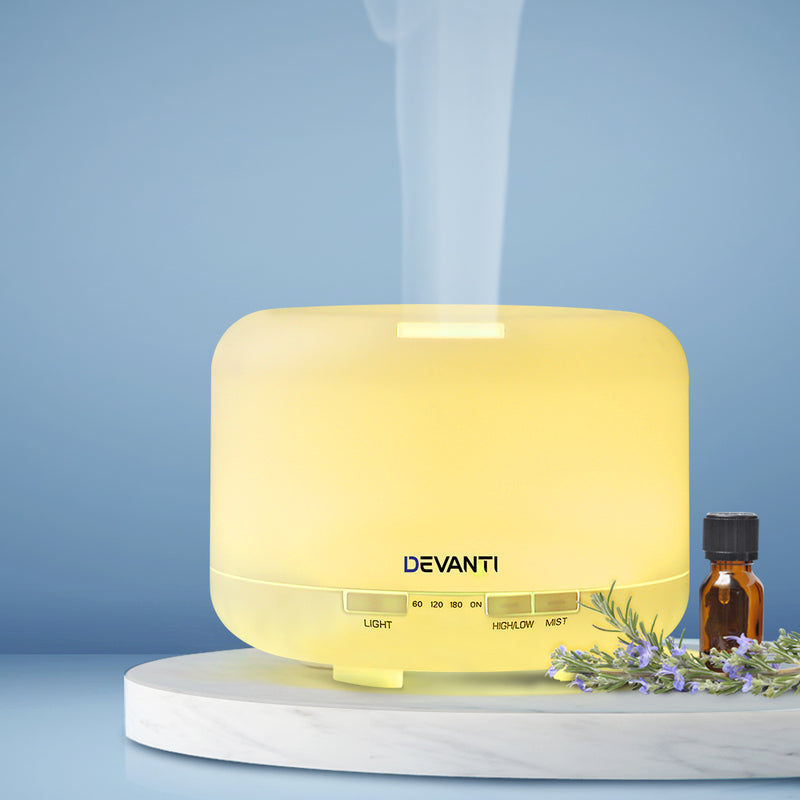 Devanti Aroma Diffuser Aromatherapy Air Humidifier Essential Oil Ultrasonic 500ml LED Light