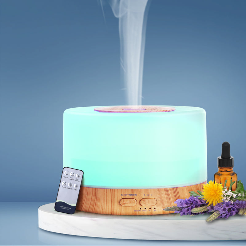 Devanti 500ml Aroma Diffuser Aromatherapy Essential Oil Ultrasonic Humidifier LED Light