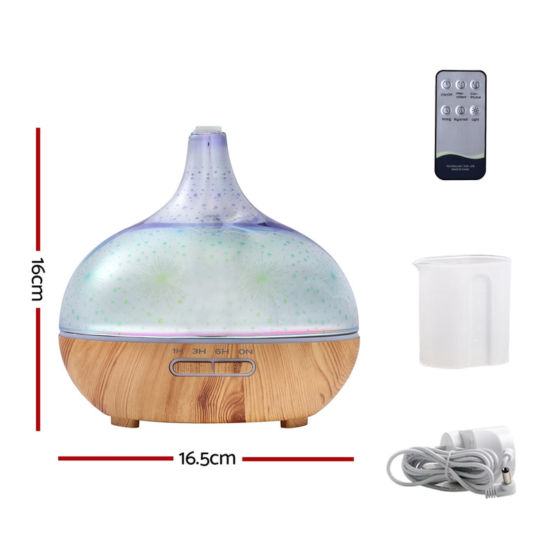 Devanti 400ml Aroma Diffuser Aromatherapy Essential Oil 3D LED Light