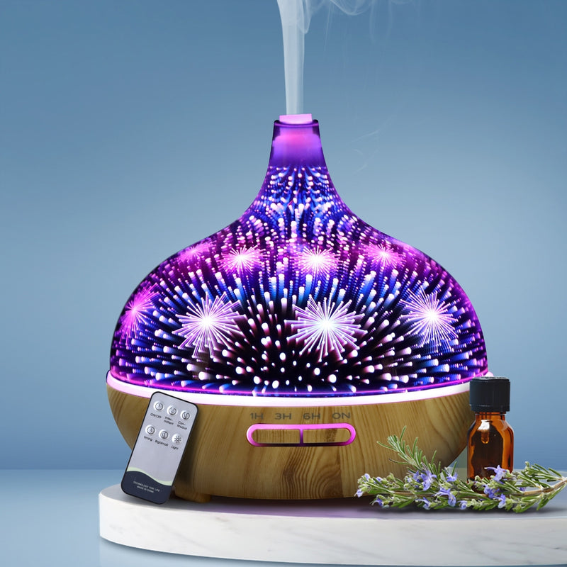 Devanti 400ml Aroma Diffuser Aromatherapy Essential Oil 3D LED Light