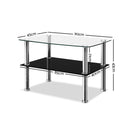 Artiss Coffee Table Side Tables Tempered Glass Stainless Steel Home Bedside
