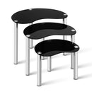 Artiss Coffee Table Nest Of Tables Side Table Tempered Glass Stainless Steel Leg