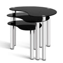 Artiss Coffee Table Nest Of Tables Side Table Tempered Glass Stainless Steel Leg