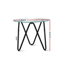 Artiss Coffee Table Glass End Side Tables High Gloss Display Modern Furniture 50X50CM
