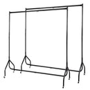 2x Clothes Racks Metal Garment Coat Hanger Display Rolling Stand Shelf Portable
