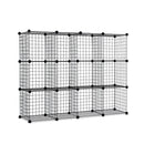 Wire Cube Storage Cabinet DIY 12 Cubes Display Shelves Bookcase Shelf Organiser