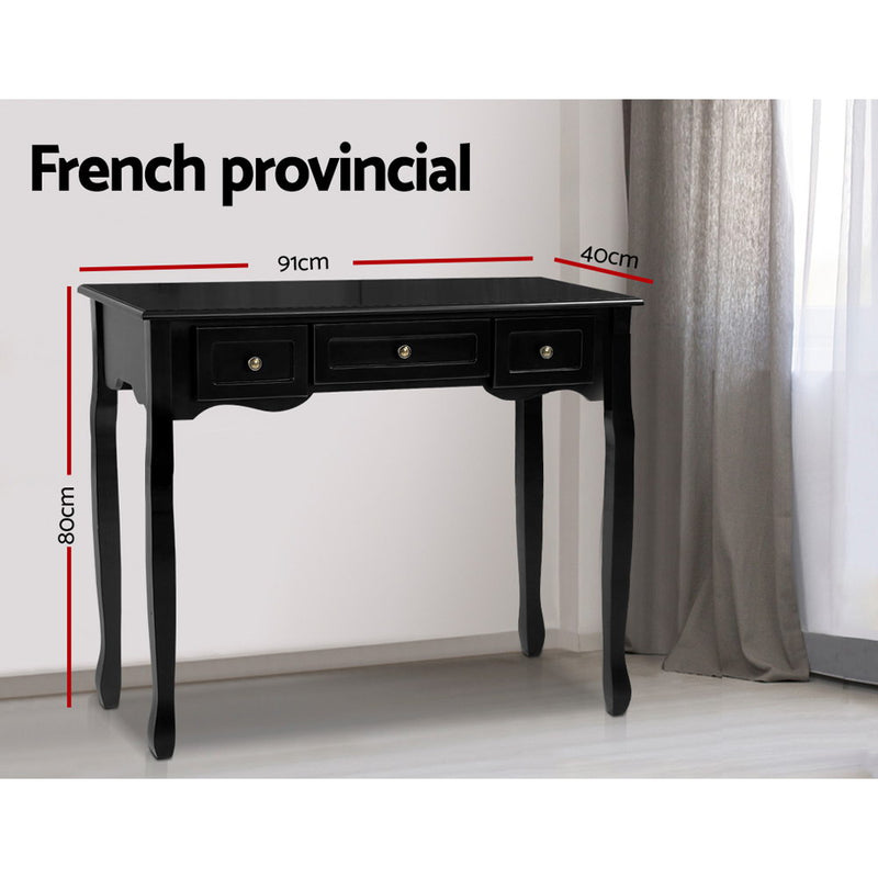 Artiss Hallway Console Table Hall Side Dressing Entry Display 3 Drawers Black