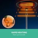 Devanti 2000W Electric Outdoor Patio Heater Radiant Portable Pedestal Heat Bar