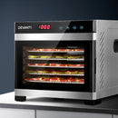 Devanti 6 Trays Food Dehydrators Commercial Dehydrator Beef Jerky Maker Fruit Dryer Stainless Steel