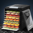 Food Dehydrator 9 Trays Fruit Dehydrators Beef Jerky Maker Dryer Stainless Steel Black