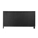 320L Garden Shed Toy Tool Storage Box Outdoor Bench Ottoman Wicker Black