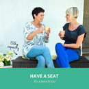 320L Garden Shed Toy Tool Storage Box Outdoor Bench Ottoman Wicker Black