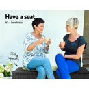 320L Garden Shed Toy Tool Storage Box Outdoor Bench Ottoman Wicker Black