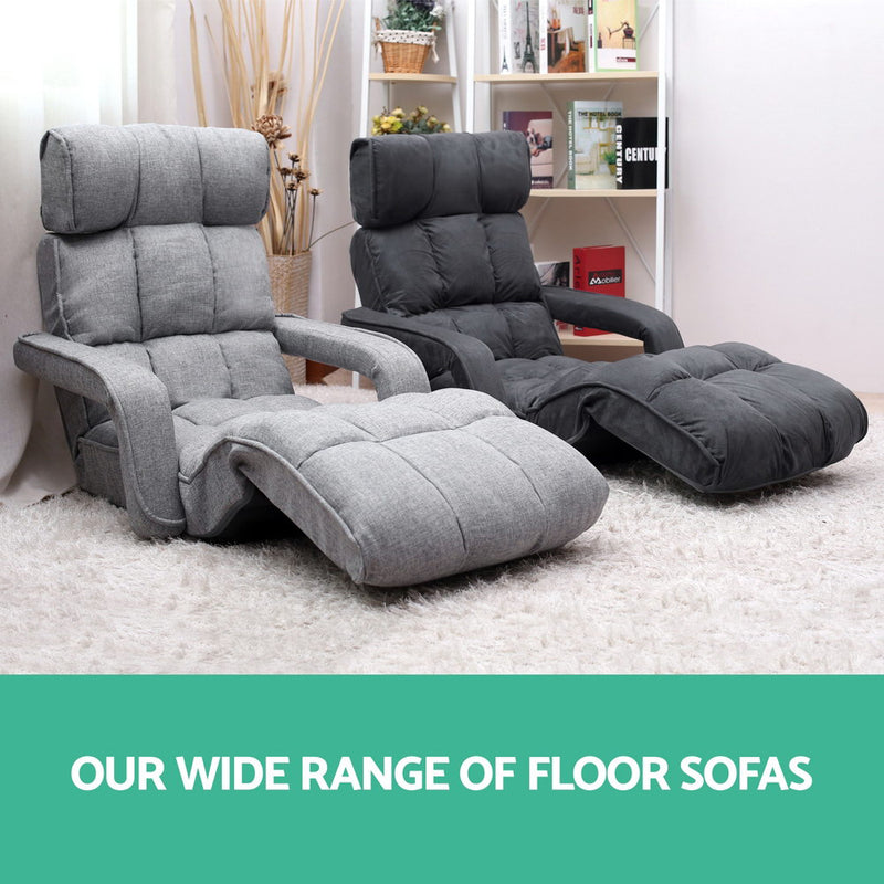 Artiss Lounge Sofa Floor Armchair Folding Chaise Chair Adjustable Recliner