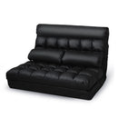 Floor Sofa Lounge 2 Seater Futon Leather Folding Bed Recliner