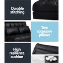 Floor Sofa Lounge 2 Seater Futon Leather Folding Bed Recliner