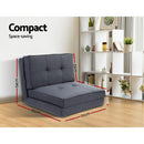 Floor Sofa Lounge Folding Chair Futon Couch Legless Seat Dark Grey