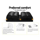 Lounge Sofa Floor 2-Seater Recliner Chaise Bed Folding PU leather Black