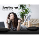 Lounge Sofa Floor 2-Seater Recliner Chaise Bed Folding PU leather Black