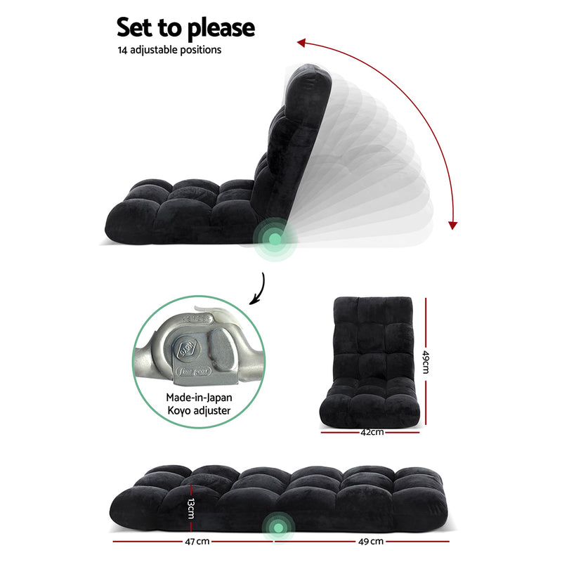 Floor Sofa Lounge Chair Futon Folding Adjustable Recliner Legless Tatami