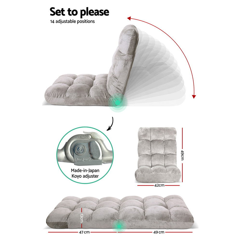 Artiss Floor Sofa Lounge Chair Futon Folding Adjustable Tatami Legless Recliner