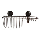 SUCTION CUP SHOWER SHELF WITH HOOK MATTE BLACK 30X15X12CM