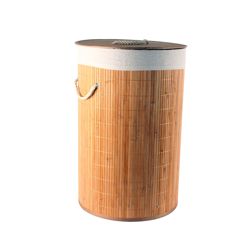 KALIB BAMBOO LAUNDRY BASKET WITH LINING 60 X 38CM
