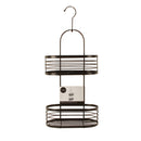 MODERN SHOWER CADDY 2 SHELVES BLACK METAL 53 X 23 X 17CM