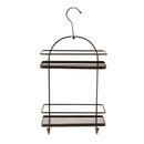 2 SHELF MODERN SHOWER CADDY WITH 2 HOOKS 50 X 23 X 11CM