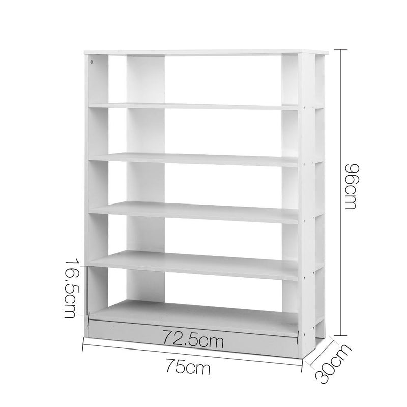 Artiss Shoe Cabinet Shoes Organiser Storage Rack 30 Pairs White Shelf Wooden