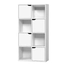 Display Shelf 8 Cube Storage 4 Door Cabinet Organiser Bookshelf Unit