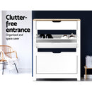 Artiss Shoe Cabinet Shoes Organiser Storage Rack Drawer Shelf 16 pairs White