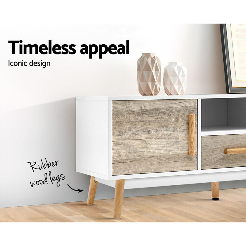 TV Cabinet Entertainment Unit Stand Storage Drawer Wooden 120cm