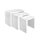Artiss 3 Nest of Tables Coffee Table Side Display Shelf High Gloss White