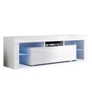 Artiss 130cm RGB LED TV Cabinet Entertainment Unit Stand Gloss Furniture White
