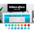 Artiss 130cm RGB LED TV Cabinet Entertainment Unit Stand Gloss Furniture White