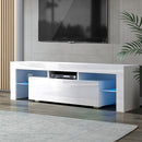 Artiss 130cm RGB LED TV Cabinet Entertainment Unit Stand Gloss Furniture White